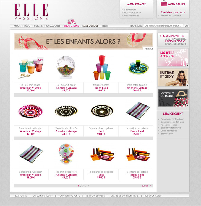 Sarah Ruimy Webdesigner Graphiste Freelance - Web - Elle Passions listing produits
