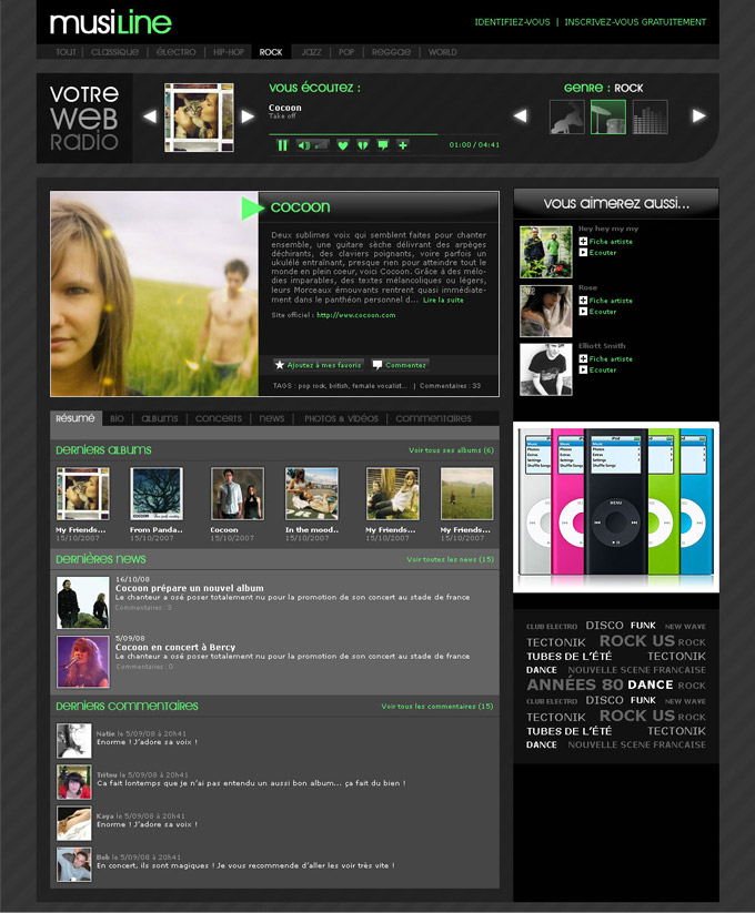 Sarah Ruimy Webdesigner Graphiste Freelance - Web - Musiline fiche artiste